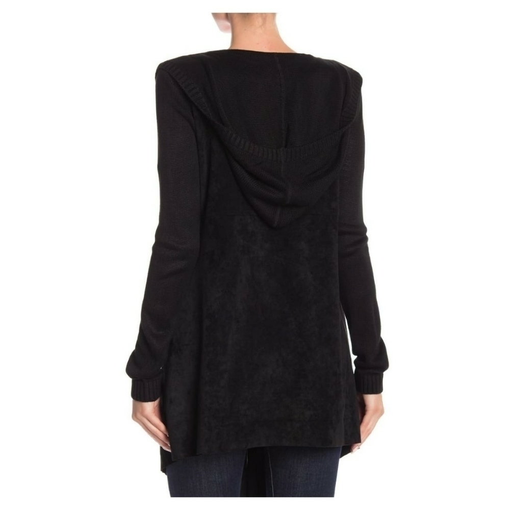 BLANKNYC Denim Faux Suede Drape Front Sweater - Picture 5 of 12